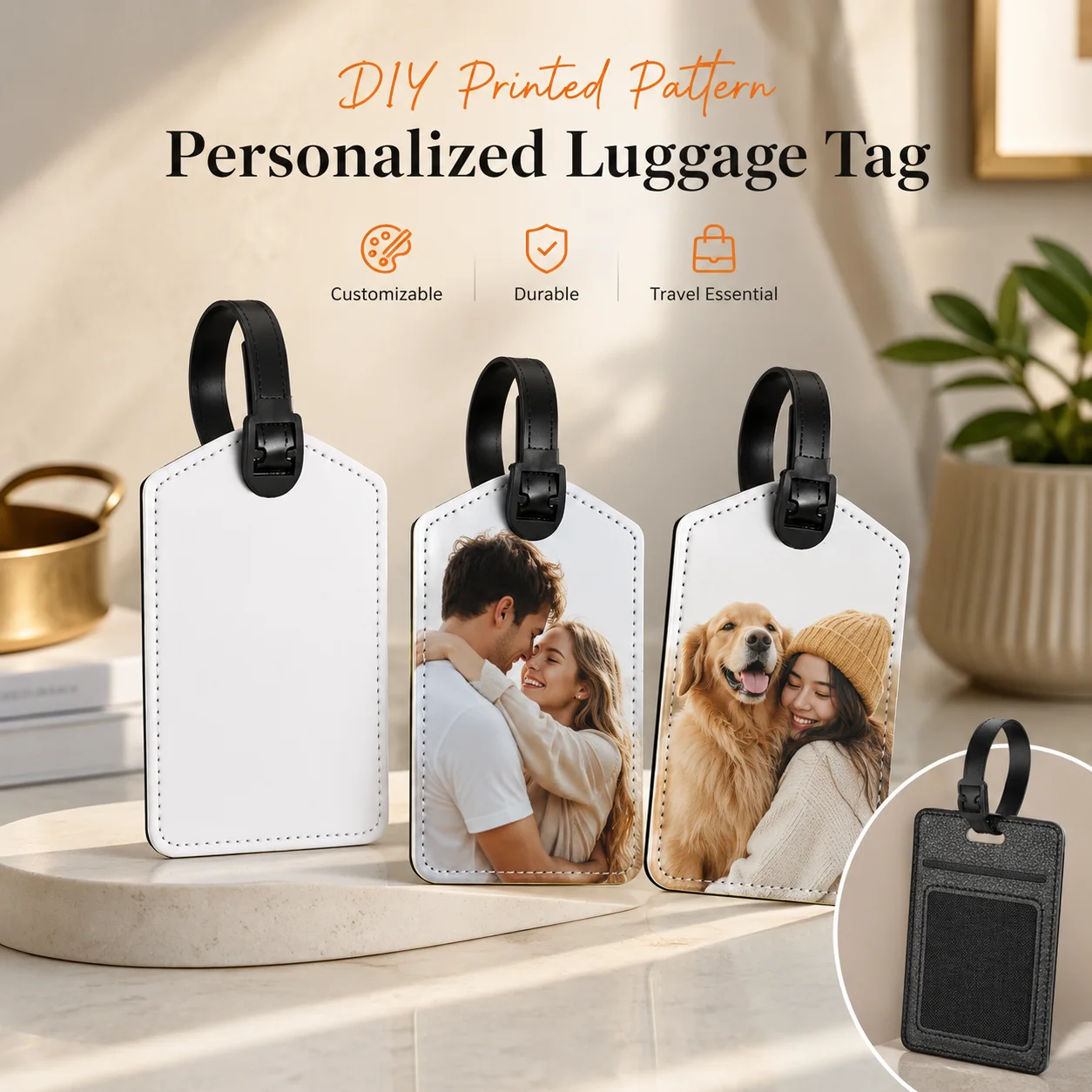 Travel Accessories Personalised - Персонализированная бирка для багажа с фотографией,