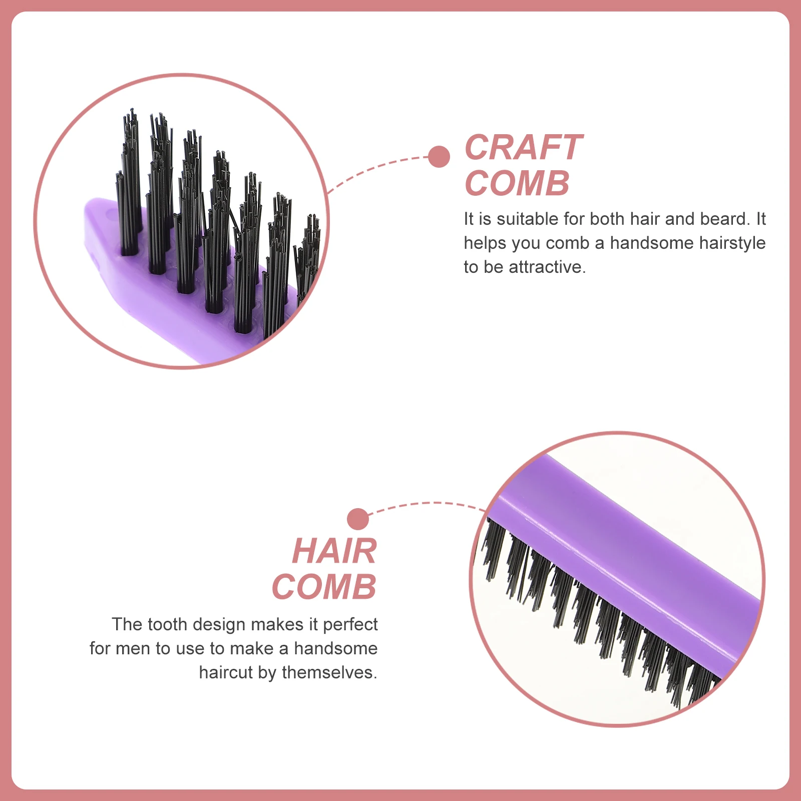 

6 Pcs Portable Folding Comb Haircut Braid Combs Parting Brush for Stylist Tail Styling Dual Purpose Teasing Fine