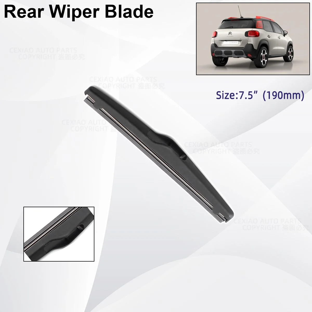 For Citroen C3 Aircross 2017-2020 Car Front Rear Wiper Blades Soft Rubber Windscreen Wipers Auto Windshield 26