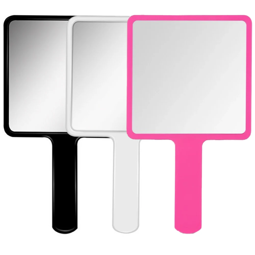 Eyelash Extension Handheld Makeup Mirror Square Lash Vanity Handle Hand Mirror SPA Salon Compact Mirrors Women Cosmetic Tools