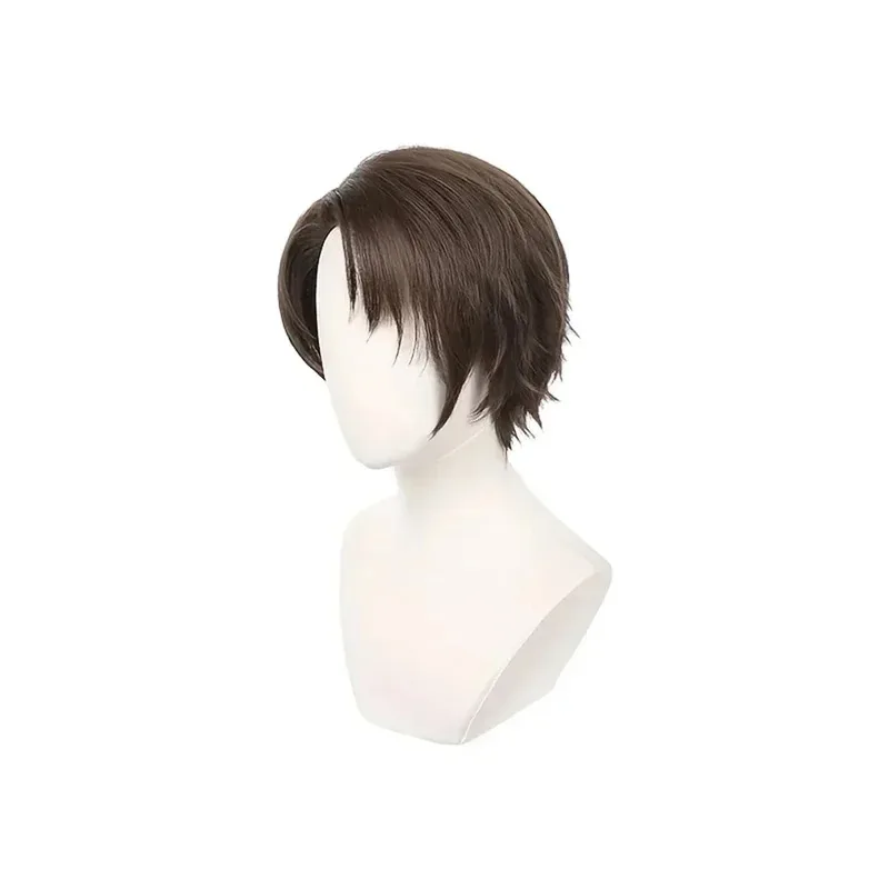 أنيمي الأزرق قفل Yukimiya Kenyu تأثيري الباروكات براون قصيرة مقاومة للحرارة الاصطناعية الشعر الدعائم