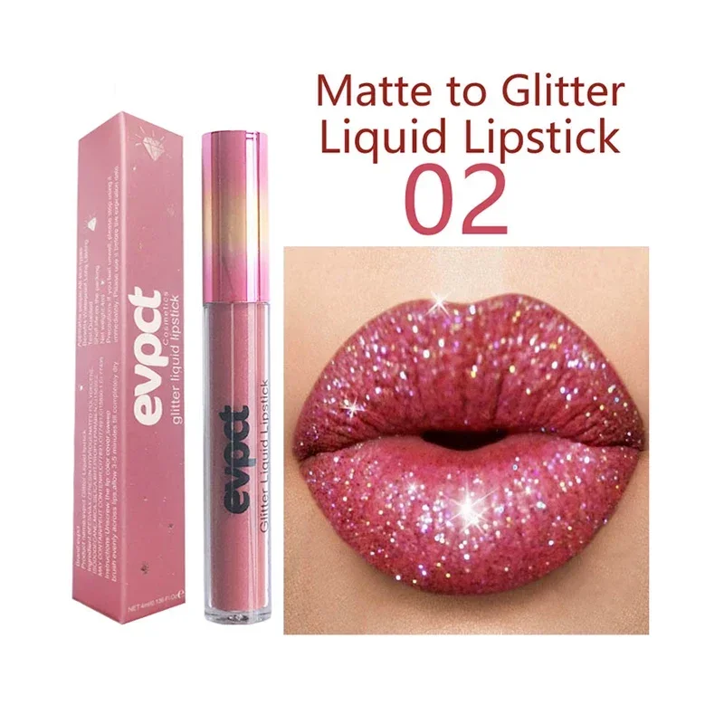 15 Colors Glitter Liquid Lipsticks Waterproof Long Lasting Diamond Shimmer Lip Gloss Red Pink Women Makeup Nude Matte Lip Stick