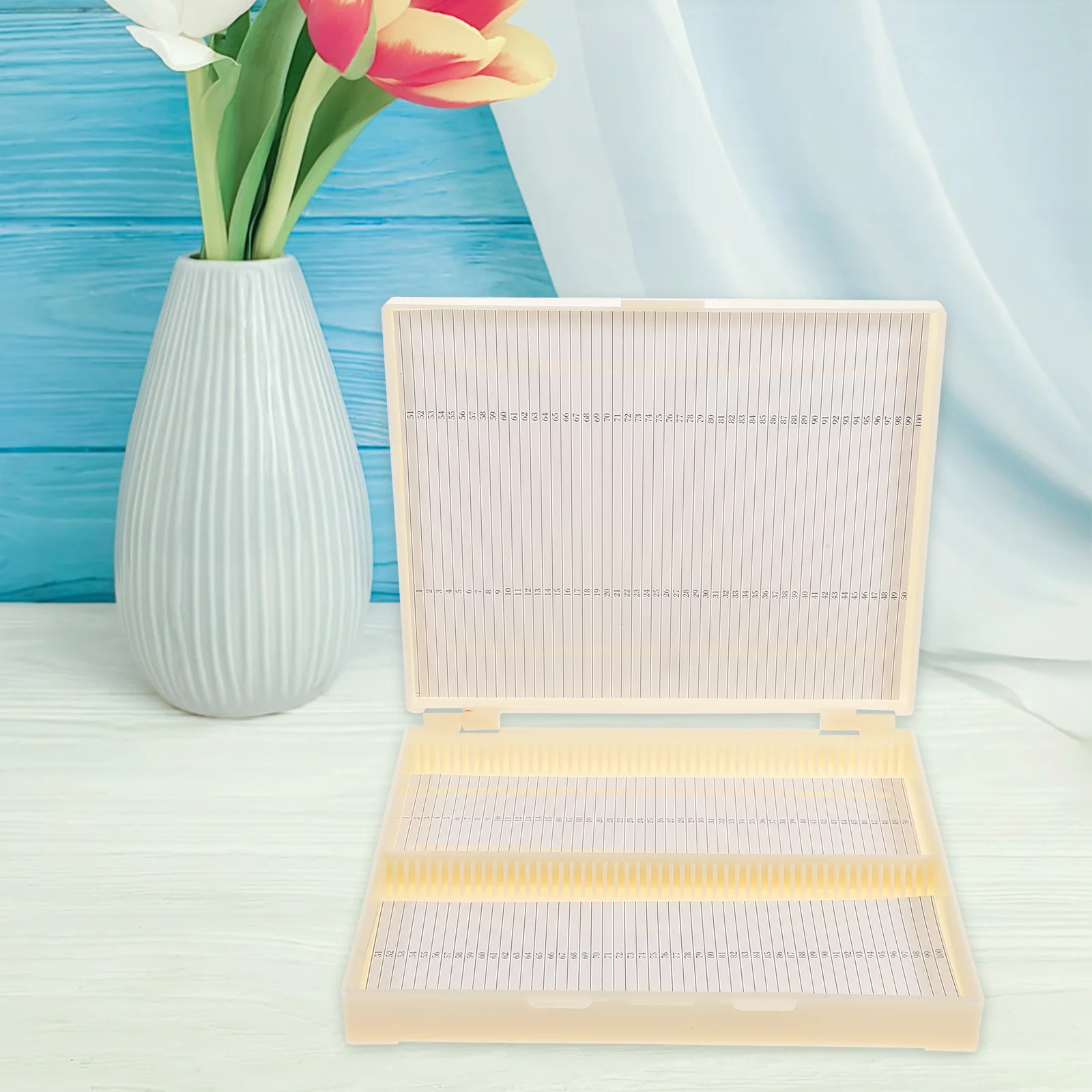 

3pcs Specimen Slides Box Microscope Slide Storage Tray Laboratory Supply For School Home Lab Use Glass Slide Holder