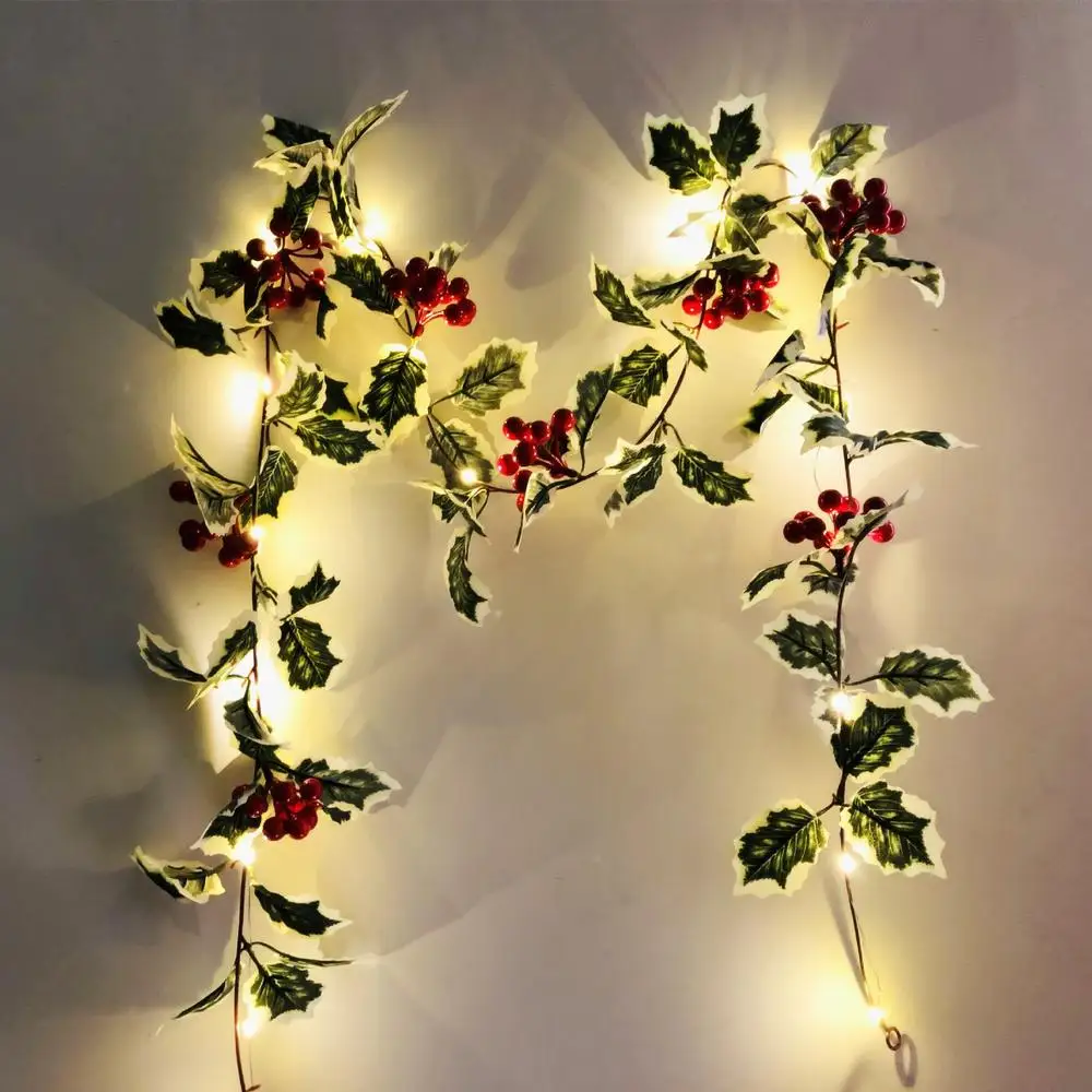 Rood Fruit Riet Led Licht String Bedankt Dag Lamp Voor Vakantie Feest Tuin Tuin Licht Decor