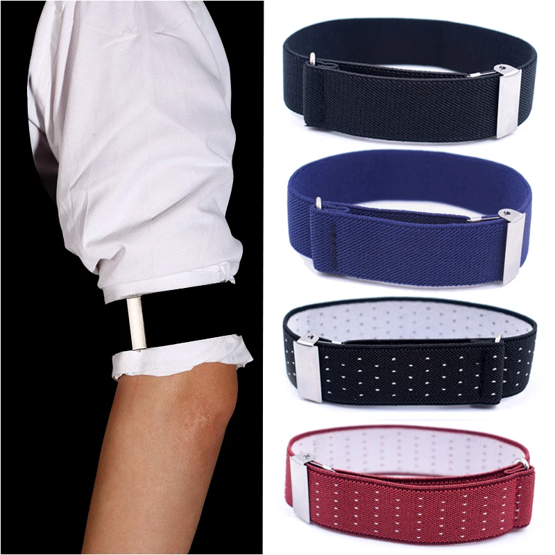 2023 New Men Business Elastic Adjustable Shirt Sleeve Garter Strap Arm Band Sleeve Bracelet Anti-Slip Cuff Holder Armband