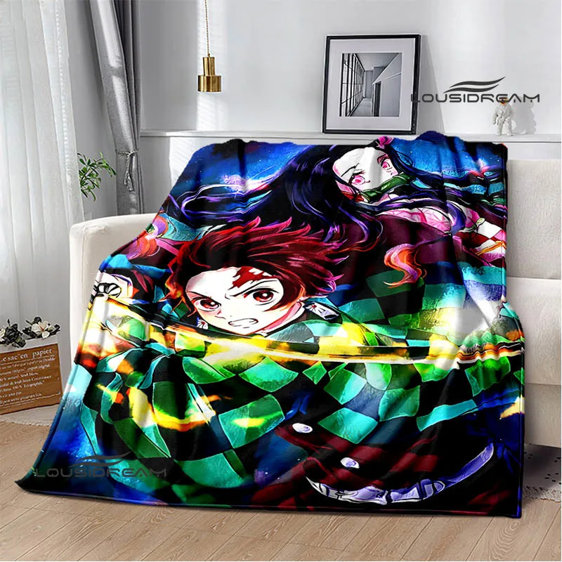 Demon Slayer Printed Blanket Kids Warm Blanket Flannel Soft and comfortable blanket picnic blanket Birthday Gift