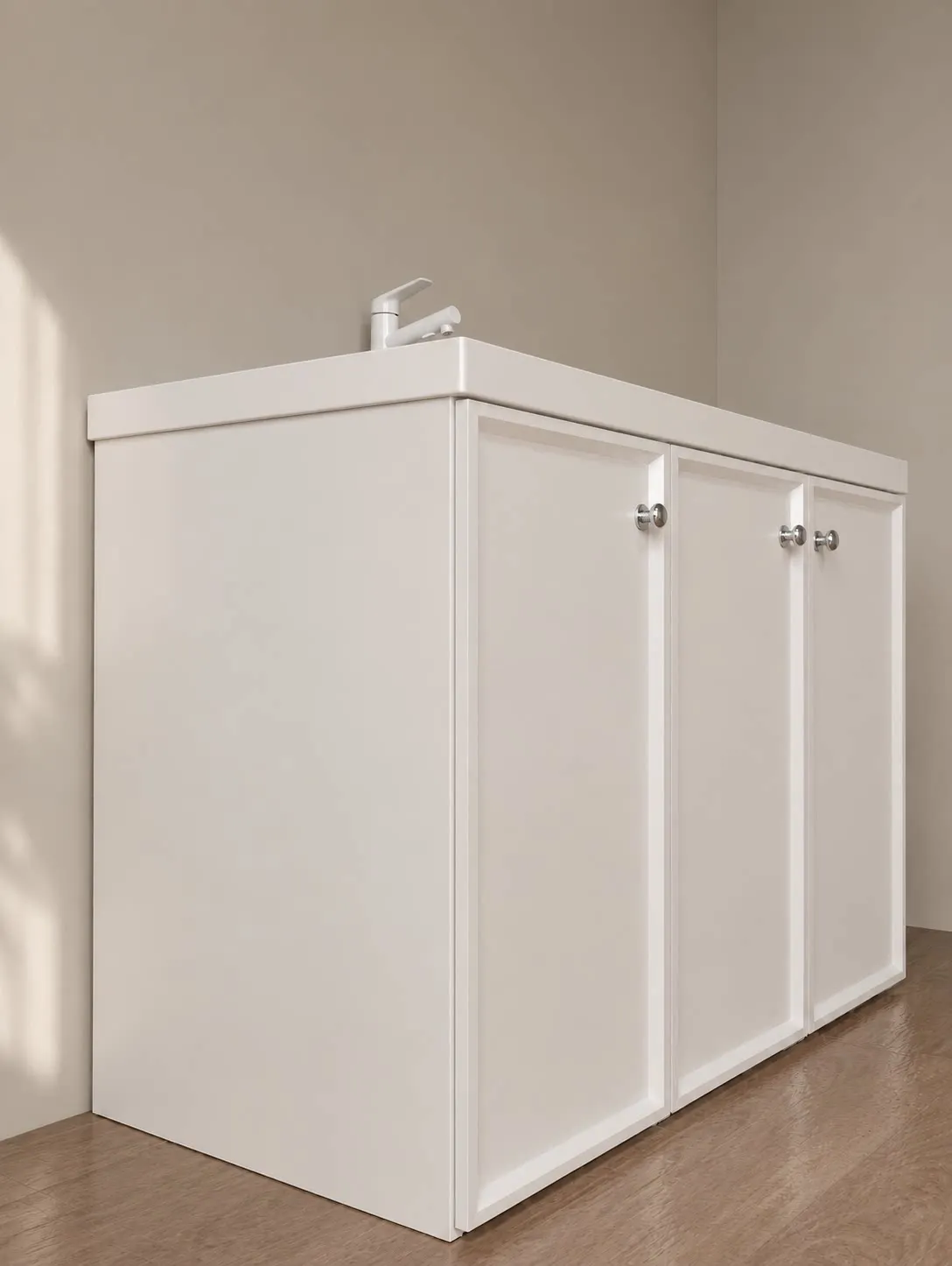C2 French Large Pool Laundry Cabinet Laundry Pool Balcony Household Waterproof Single Pool Wash Basin Cabinet Honeycomb Aluminum
