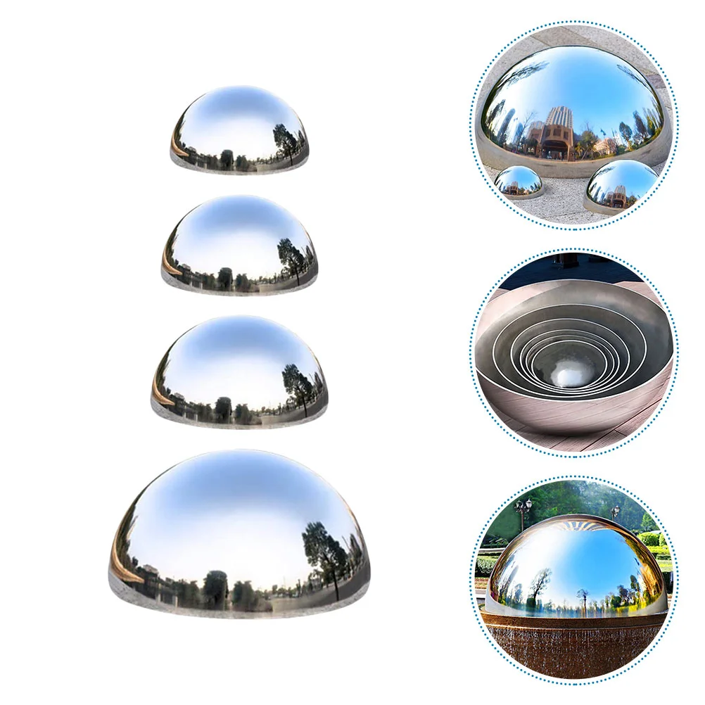 Mirror Wall Decor Polished Gazing Hemisphere Ball Stainless Steel Garden Mirrors Reflective Diameter Thick Home Decorative