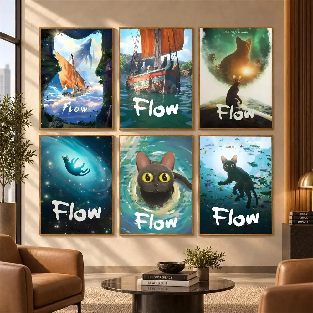 F-Flow Movie Cartoon Poster Wall Stickers Self Adhesive Art Mural HD Print Decals for Bedroom Living Room Home Decor Gift