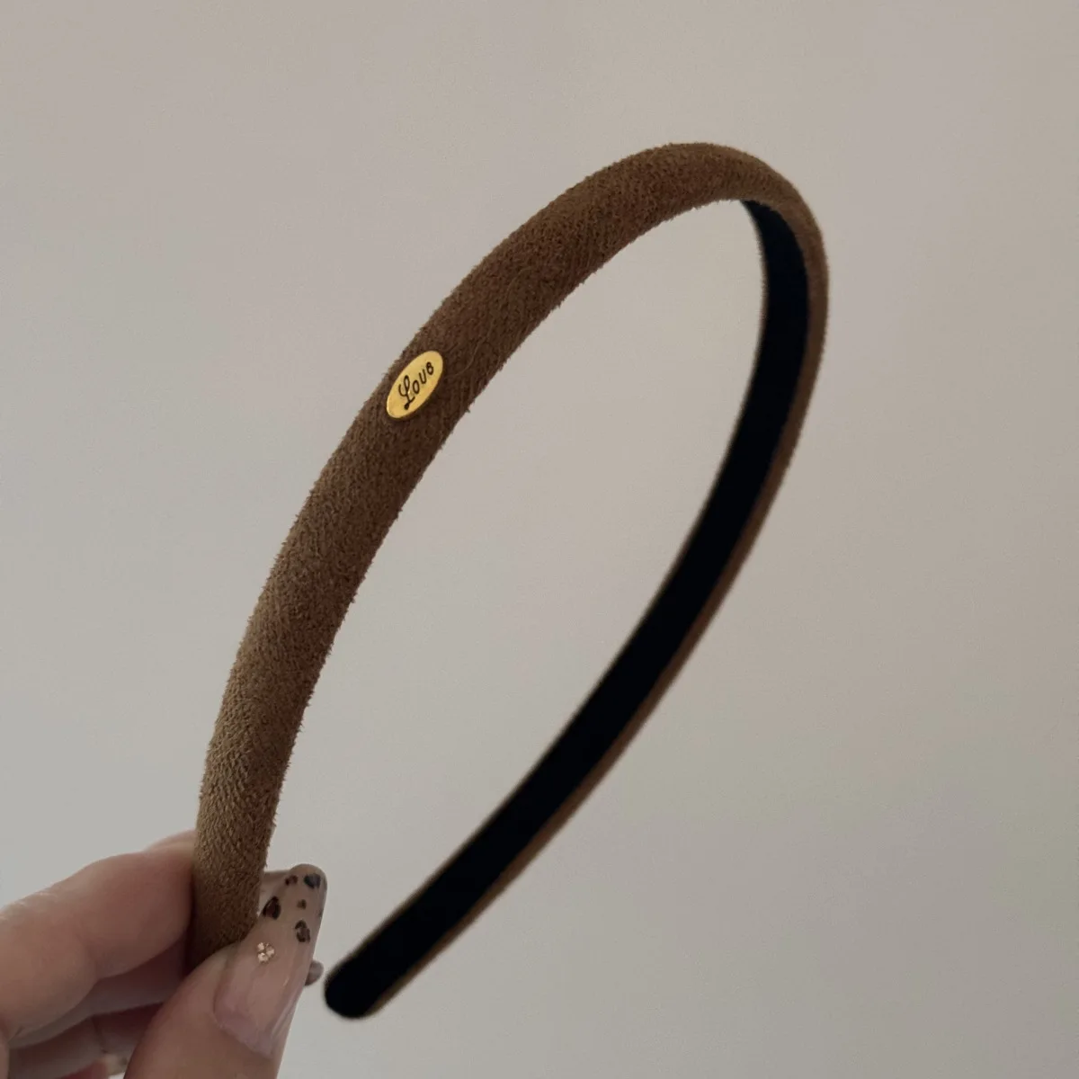 1Pcs Samt Textur Feine Haar Hoop Multi Farbe Einfache Liebe Logo Haar Hoop frauen Täglich Vielseitige Kopfbedeckung haar Bands – Detail 16