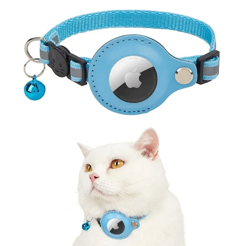 Pet Locator Collar Small Cat and Dog Tracking Anti Loss Locator Adjustable Telescopic Pet Leather Case Collars