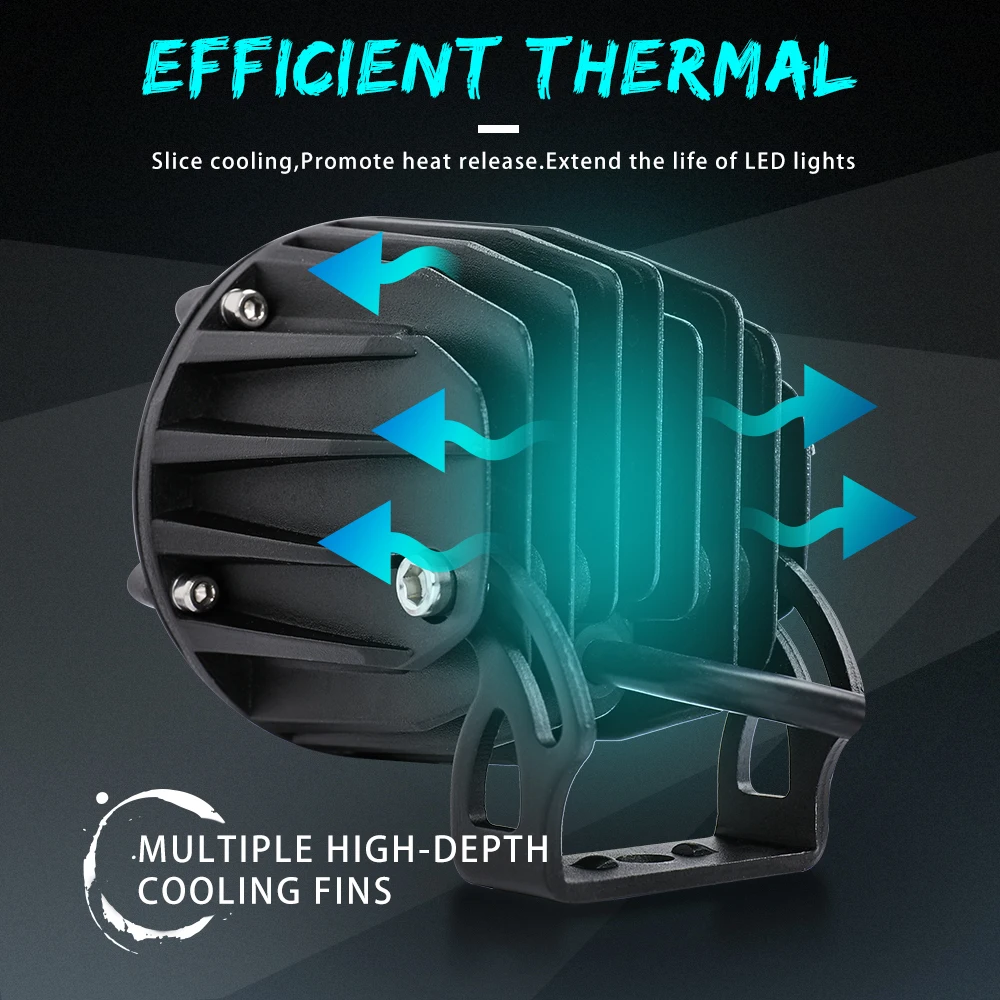 HAOLIDE 3 بوصة LED ضوء العمل مع مصباح قيادة مساعد الضباب لالتقاطات رياضية الطاقة الثقيلة دراجة نارية فان تخييم 12 فولت 24 فولت