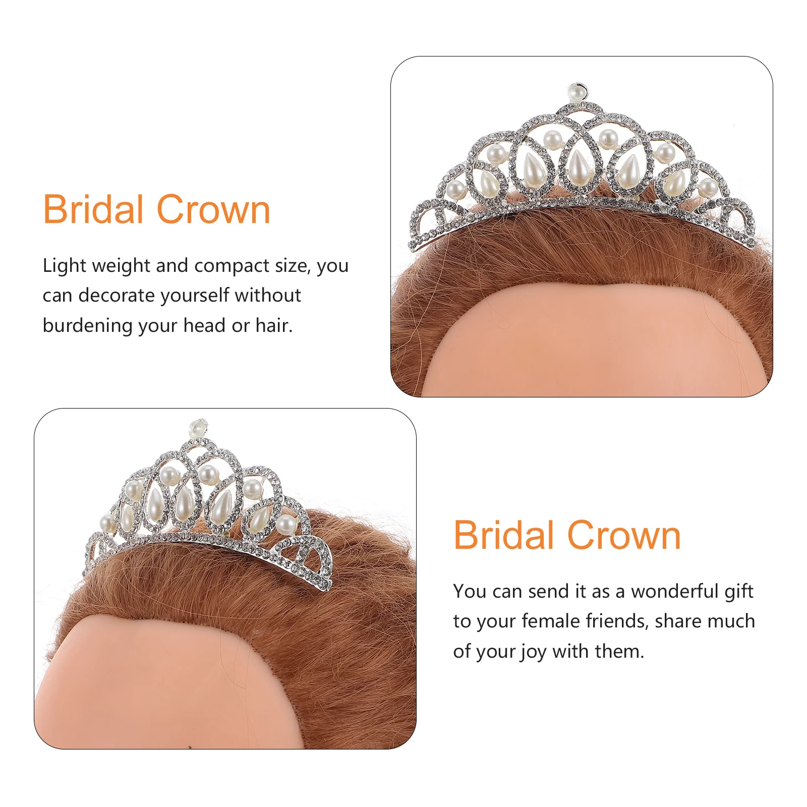 

Pearl Tiara Exquisite Bridal Hair Accessory Accessories Party Pearls Headpiece Wedding Headdress Alloy Girls