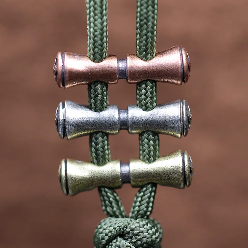 4mm Double Hole Brass Paracord Spacer Beads DIY Umbrella Rope Woven Bracelet Accessories Metal EDC Outdoor Tool Lanyard Pendants