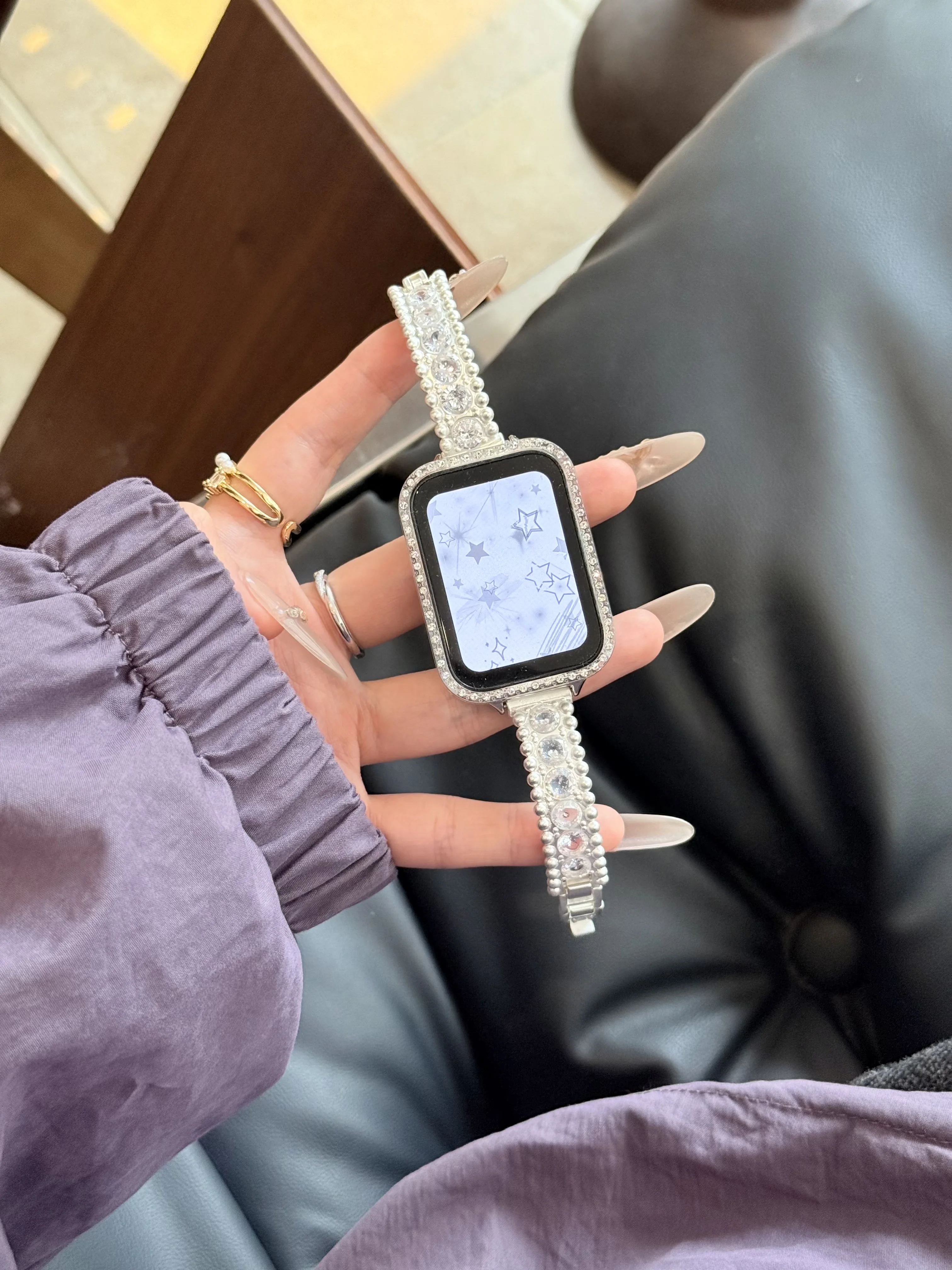 

Watch strap full of diamond and gemstone bracelets suitable for Xiaomi Band 8Pro/9Pro，For Mi band 3/4/5/6/7，8/8NFC/9/9NFC/10/10N