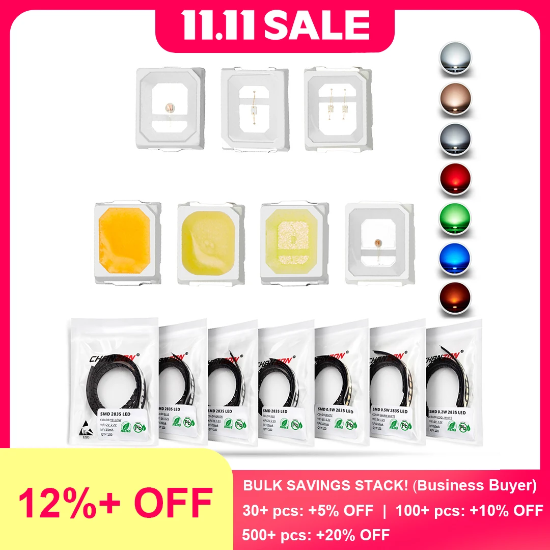 2835 SMD LED Light Beads 100pcs