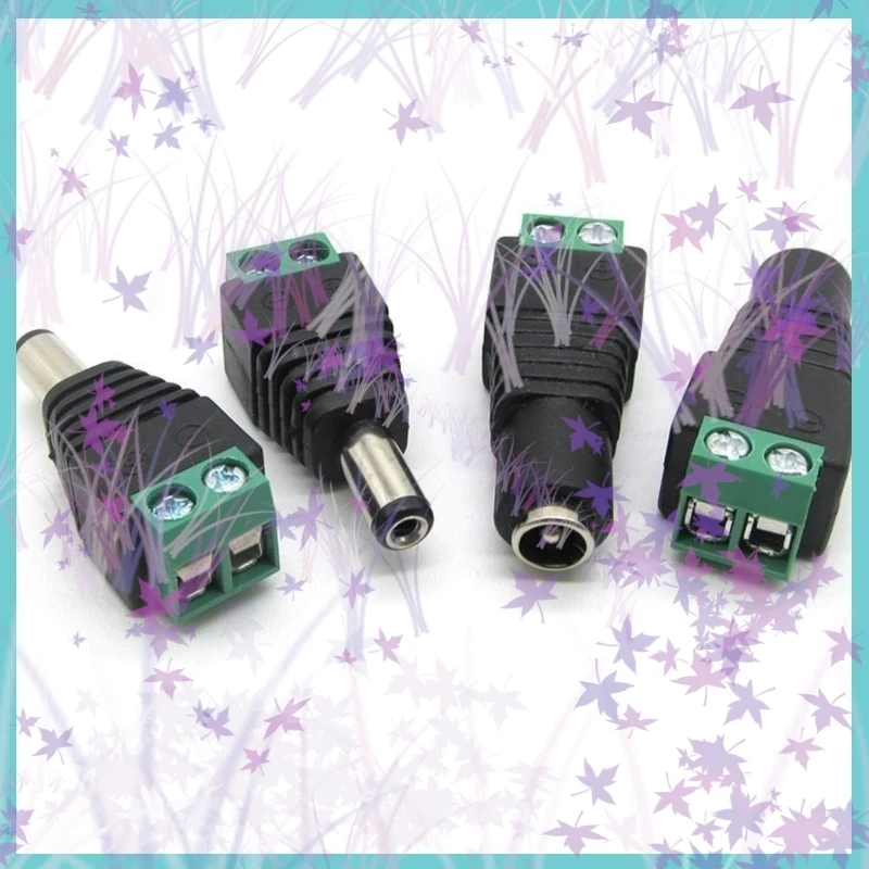 

1/2/5/10pcs DC Male Female Jack Plug Connector 2.1x5.5mm BNC Power Supply Adapter for CCTV Camera LED Strip Lamp Lighting Video