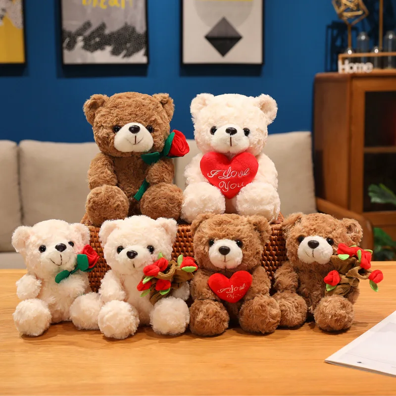 

Latest Plush Toys Including Hugging Heart Bear Cute Rose Bear Perfect Christmas Dolls Cartoon Gift Children's Birthdays