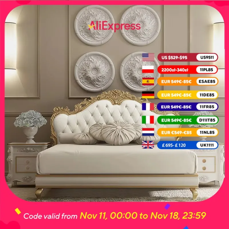 

Luxury Gold Frame Double Bed Adult Modern Italian Storage Bedroom Double Bed Bases Headboards Camas De Casal Home Furniture