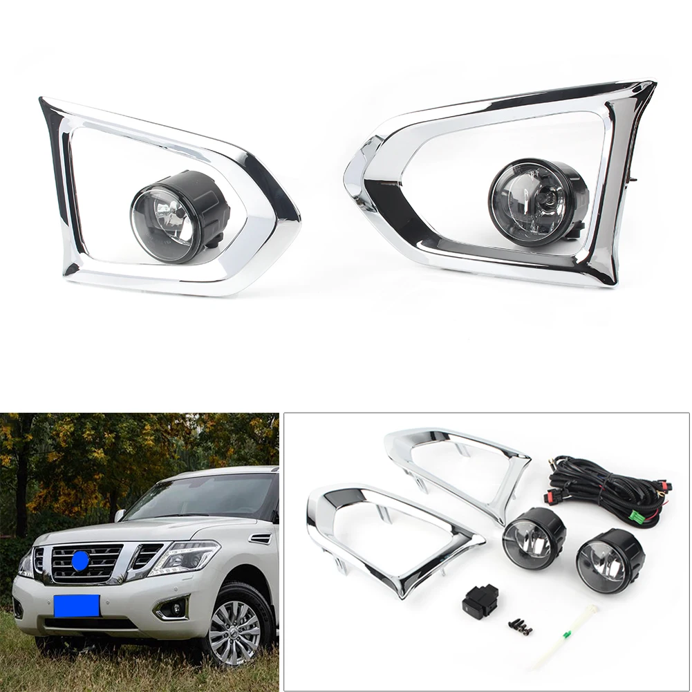 

1Pair Car Front Fog Light Driving Lights Lamp Assembly For Nissan Patrol Y62 2016 2017 2018