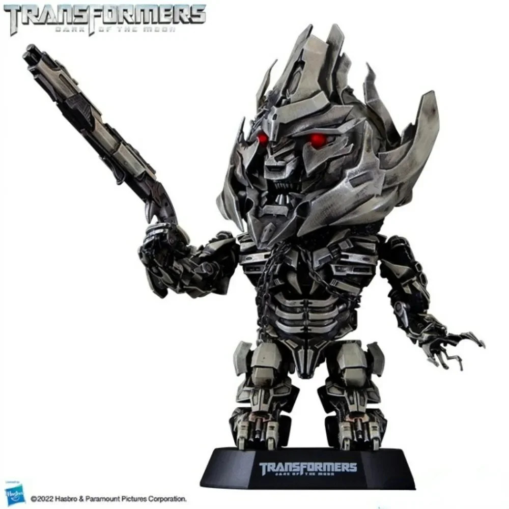 Transformers Q Version Shake Head Megatron Action Figure with Weapon & Cloak for Car Decoration Kids Birthday Gift