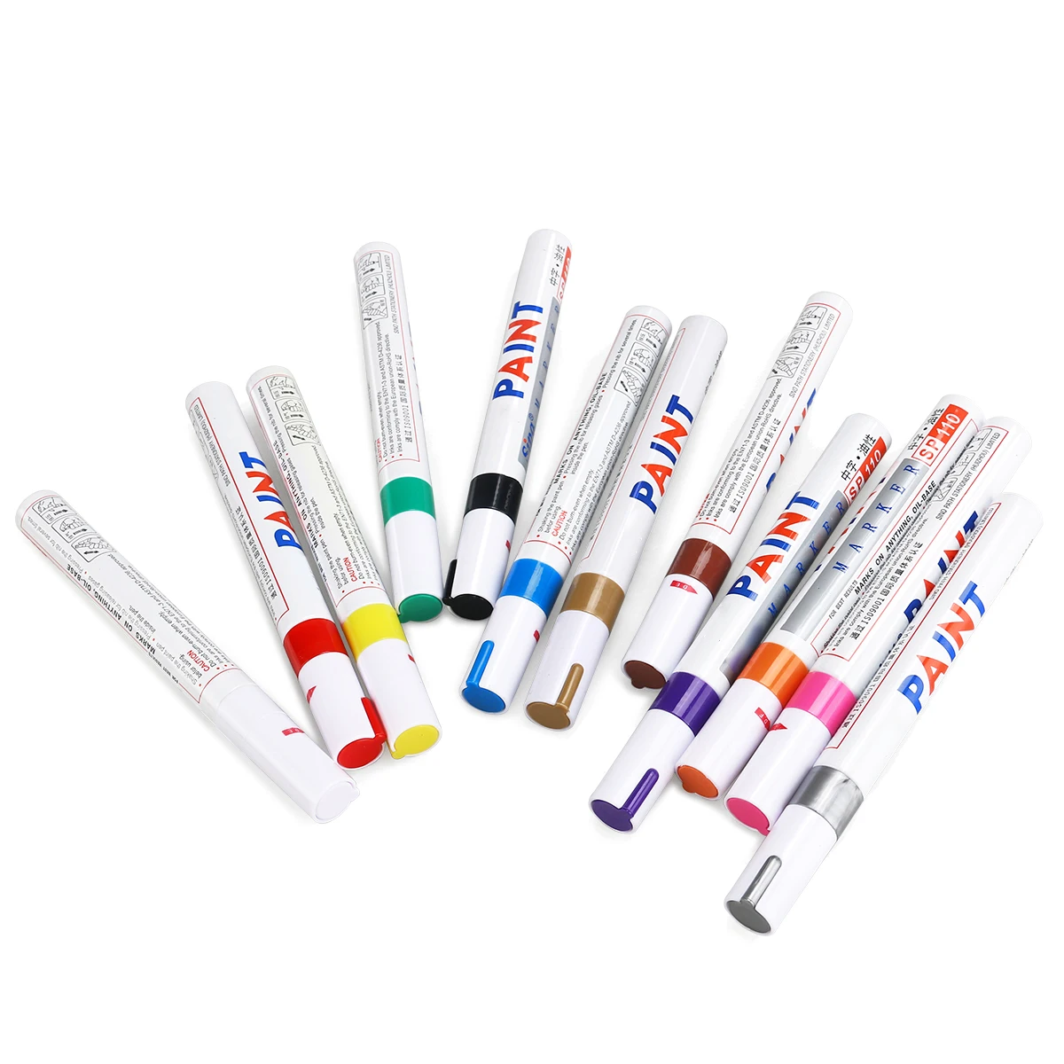 

12 Colors Paintbrush Opaque Marker Pen Art Water Proof Oil Based Waterproof Permanent