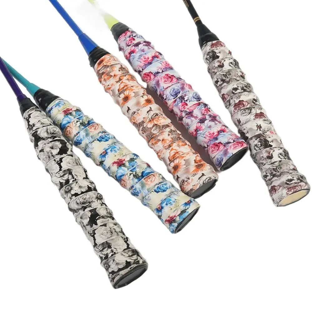 Sports Leopard Print Racket Sweatband Non-slip Hand Glue Bicycle Handle Winding Strap Winding Pu Tennis Tape Badminton Racket