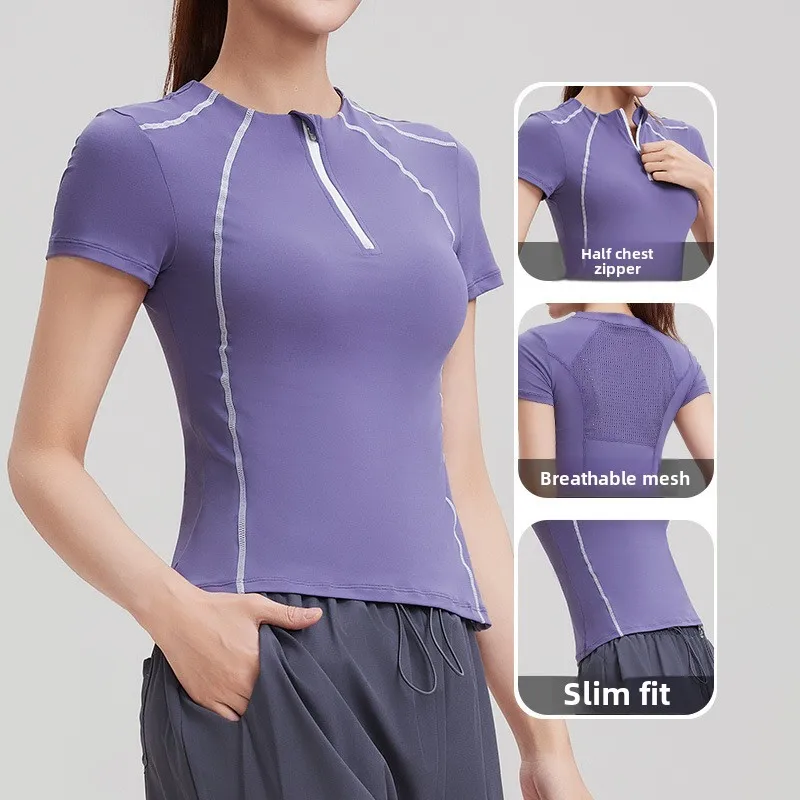 

Women summer Sport Running Tops Yoga Fitness Sports Top Outdoor cycling Jogging Shirts Short-sleeved quick-drying T-shirts