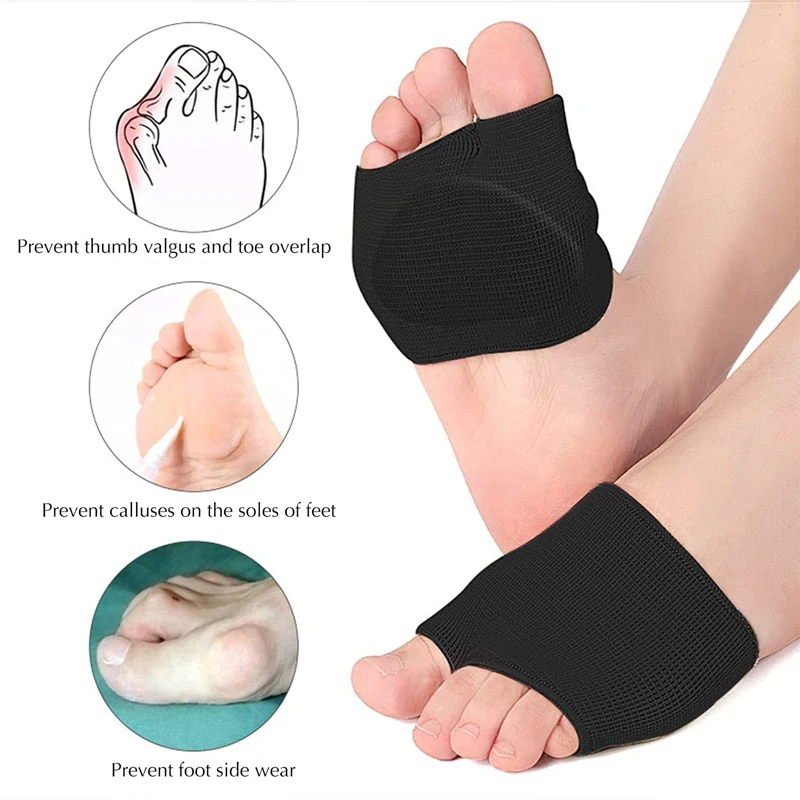 Metatarsal Pads for Women and Men Forefoot Pad for Ball of Foot Pain Relief Insoles Half Sock Support Soft Gel Foot Cushion 2pcs