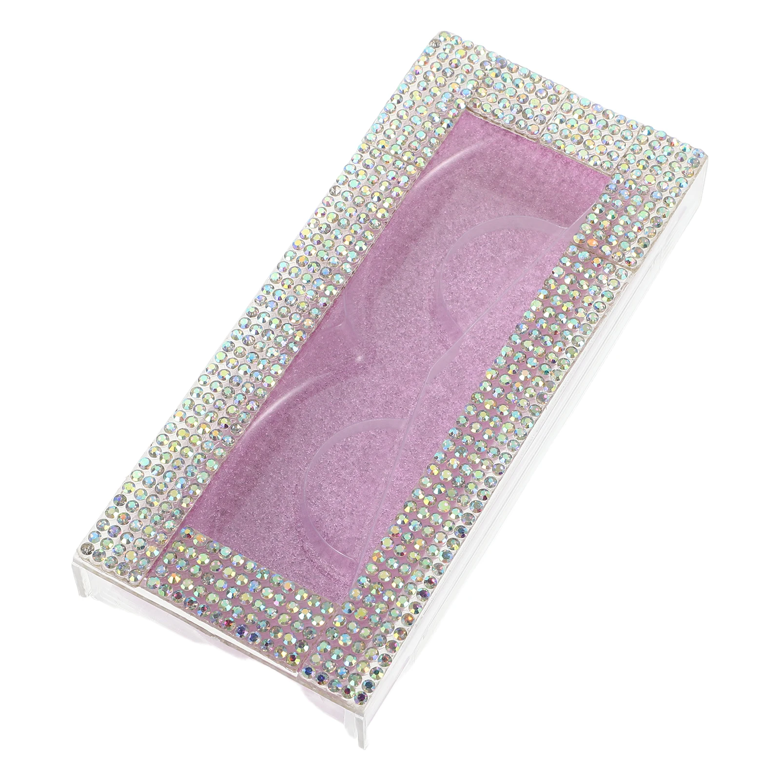 

Stylish Rhinestone False Eyelash Box Travel Storage Case Slide-out Design Moisture Protection Organizer for Beauty