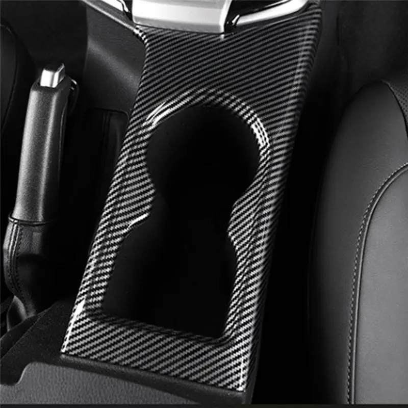 A96E-Car Water Cup Holder Cover Sticker Trim For Isuzu D-Max Dmax 2021 2022 2023 LHD Central Carbon Fiber Accessories