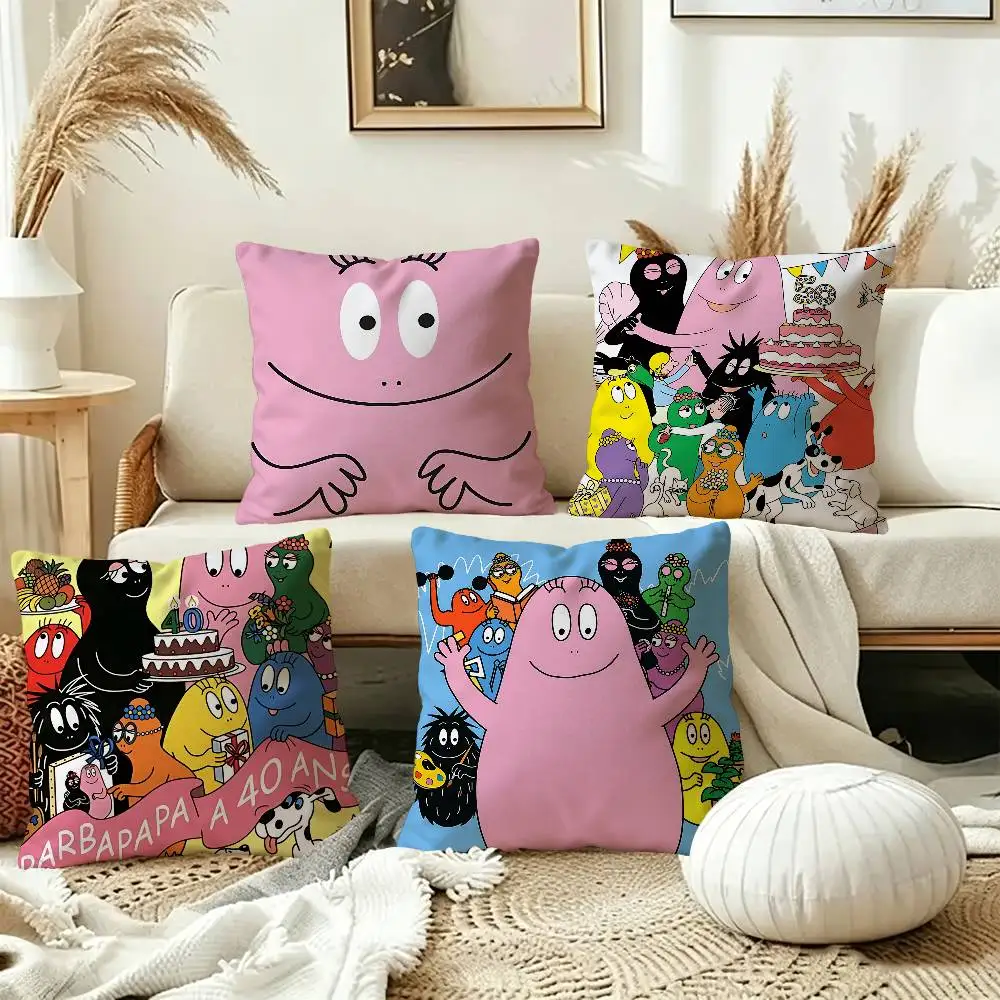 Cartoon B-Barbapapa Pillow Cushion Cover Pillowcase Living Room Sofa Home Decor Customized