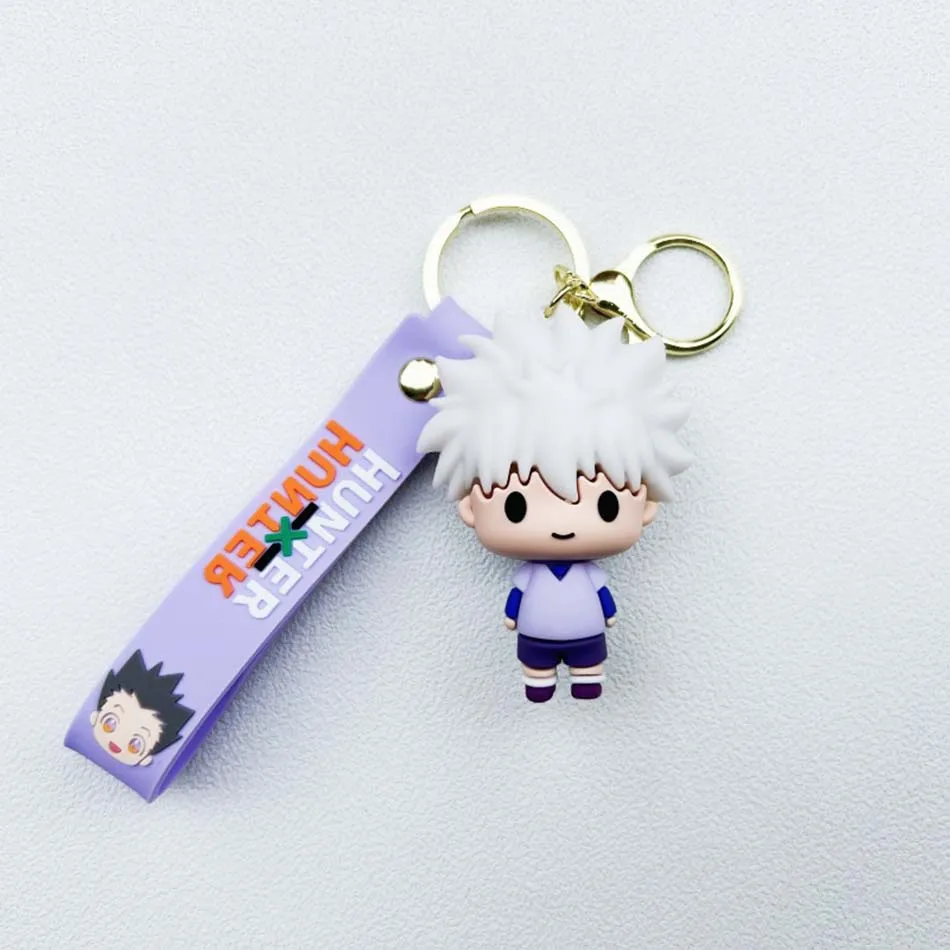 Anime HUNTER X HUNTER Figure Keychain Silicone GON·FREECSS Doll Pendent Keyring Car Key Holder Accessories Jewelry Kids Toy Gift