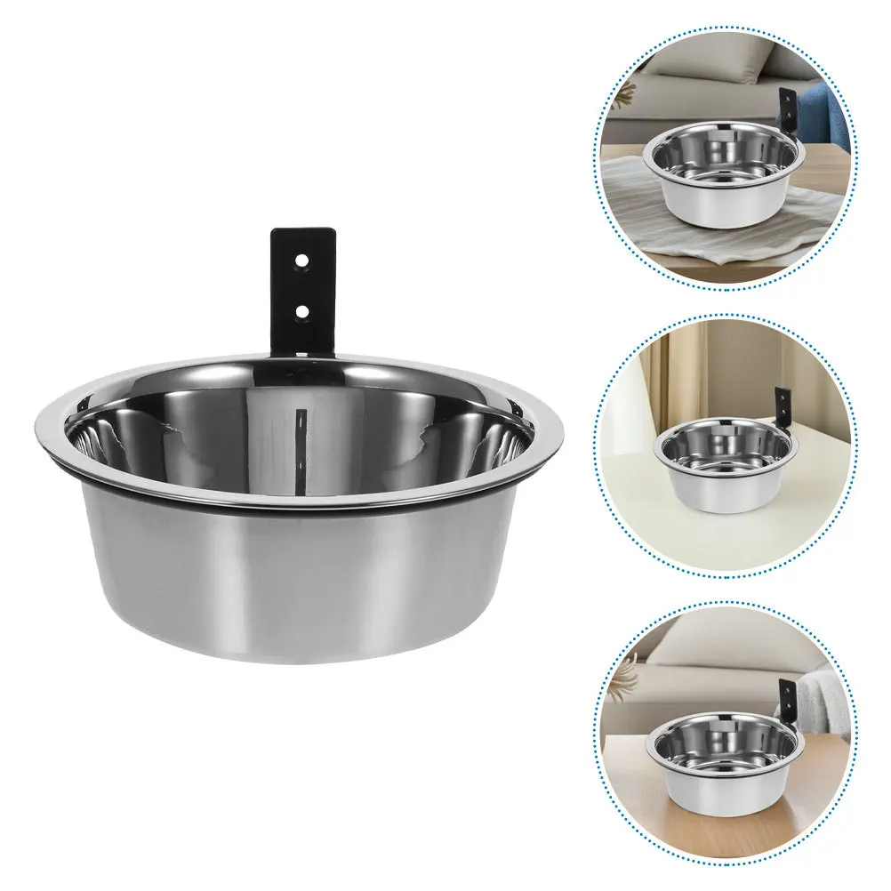 

2Sets Stainless Steel Dog Bowls Wall Mounted Elevated Pet Feeder Ideal for Crates Cages Outdoor Indoor Feeding Solutions