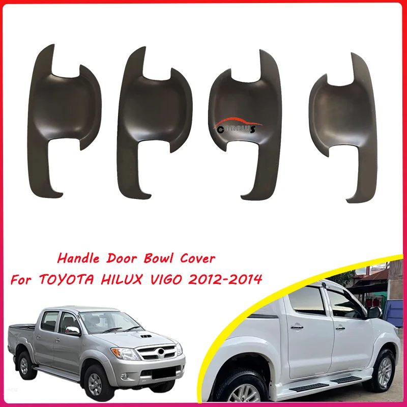

Auto door handle bowl cover asb accessories for Toyota HILUX VIGO 2012-2014 black color door handle protecter kit east install