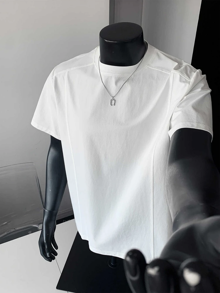 Qui Dry Ice Silk T-irt ort Sve Men Summer Thin Design Sensation Sunscreen Ice Sensation Fitn Sports oulder T-irt