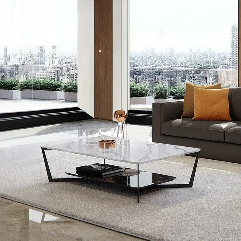 AA Italian rock slab light luxury coffee table modern simple marble living room home sofa rectangular coffee table