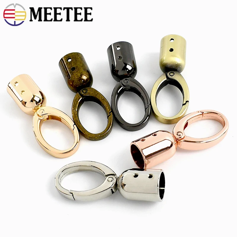 

2/4/10Pcs Meetee15mm Metal Buckles Tassel Cap Clip Buckle Bag Strap Cord Lock Stopper Hanger Clamp Hook Accessories for Handbags