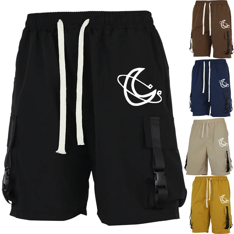 

Долговечные мужские шорты-карго с принтом, износостойкие синтетические повседневные уличные летние брюки с несколькими карманами, модные универсальные брюки