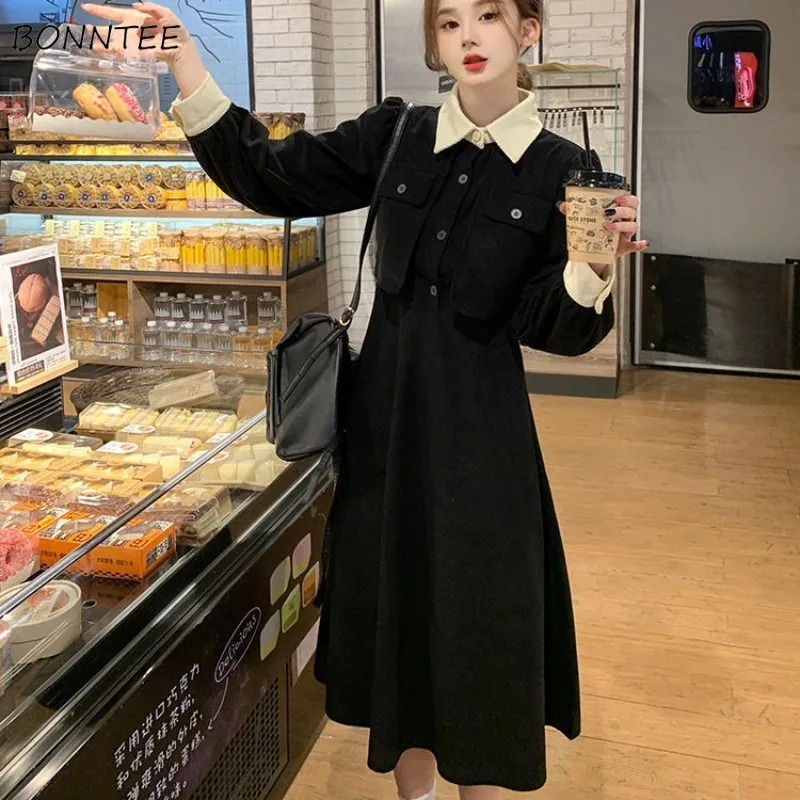 

Платья в стиле Хепберн, женское осеннее элегантное платье миди, уличная одежда, сказочная принцесса, Harajuku, High Street, Vestidos Mujer, новинка