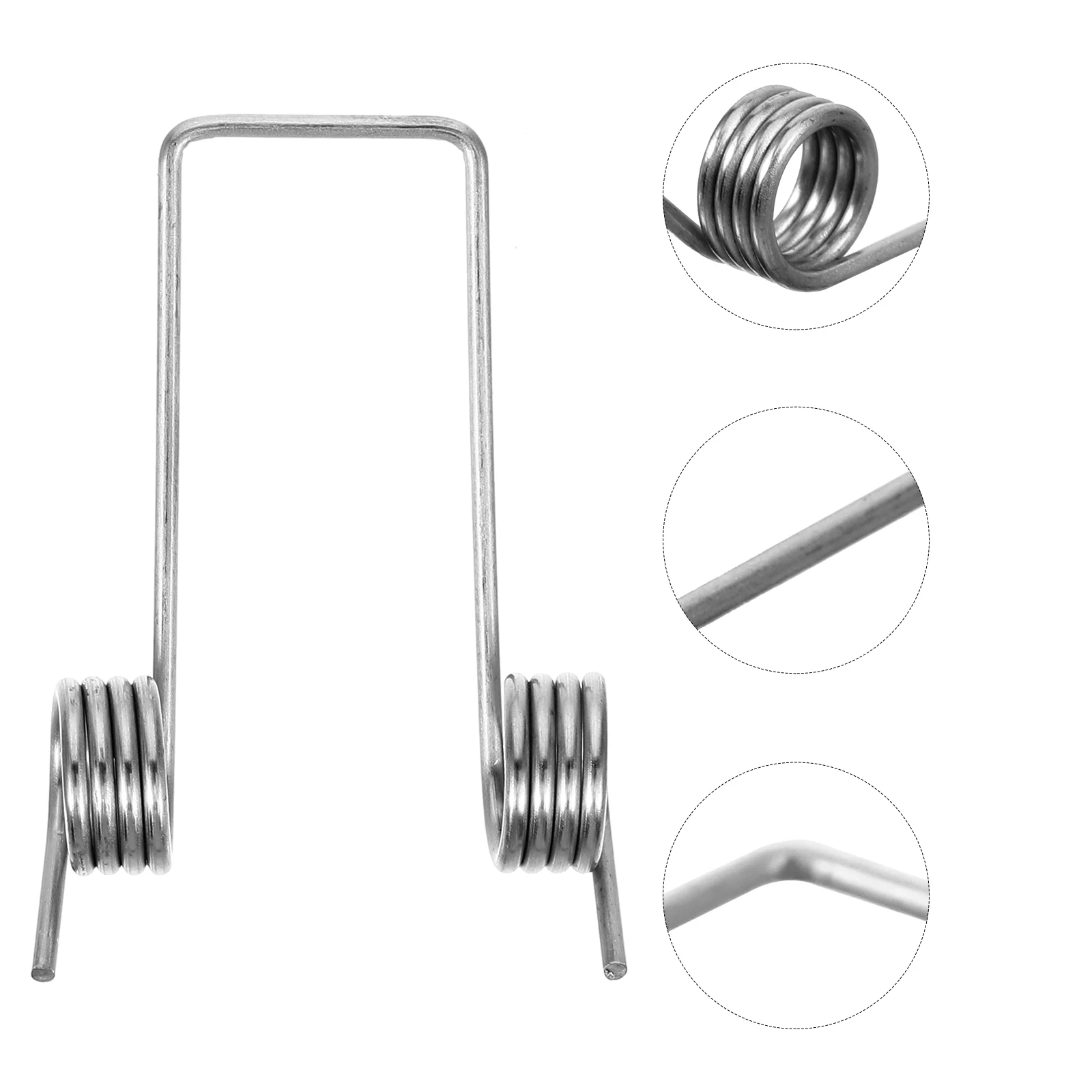 

6pcs Torsional Spring Accessories White Silver Stainless Steel Trash Can Lid Storage Bucket Replacement Parts Metal Springs