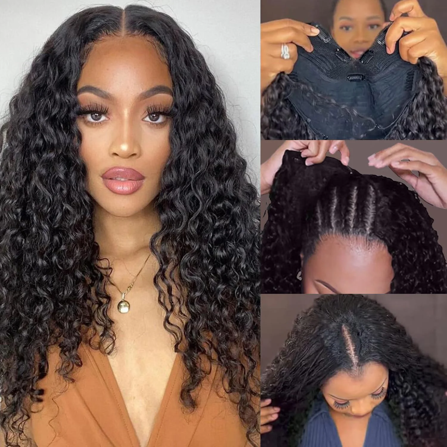 

V Part Wig Human Hair Water Wave No Leave Out Upgrade U Part Wigs Human Hair Wigs for Black Women for Beginner Friendly