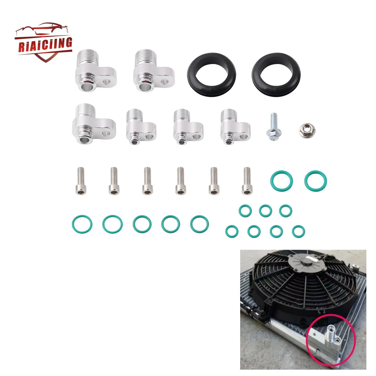 K Swap A/C Air Conditioning Fittings Adapters Custom Line Tuck Kit For Honda Acura K20 K24 K Series Civic DC2 CRX EG EK