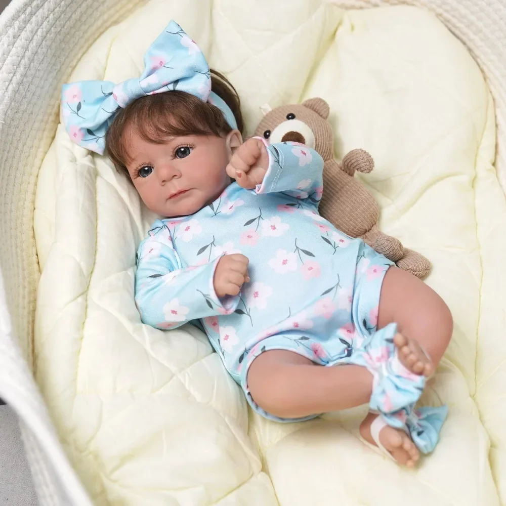 

18inches Reborn Baby Doll Girls Felicia Newborn Baby Size Real Looking Baby Dolls with Many Details Veins Muñeca Bebe Reborn