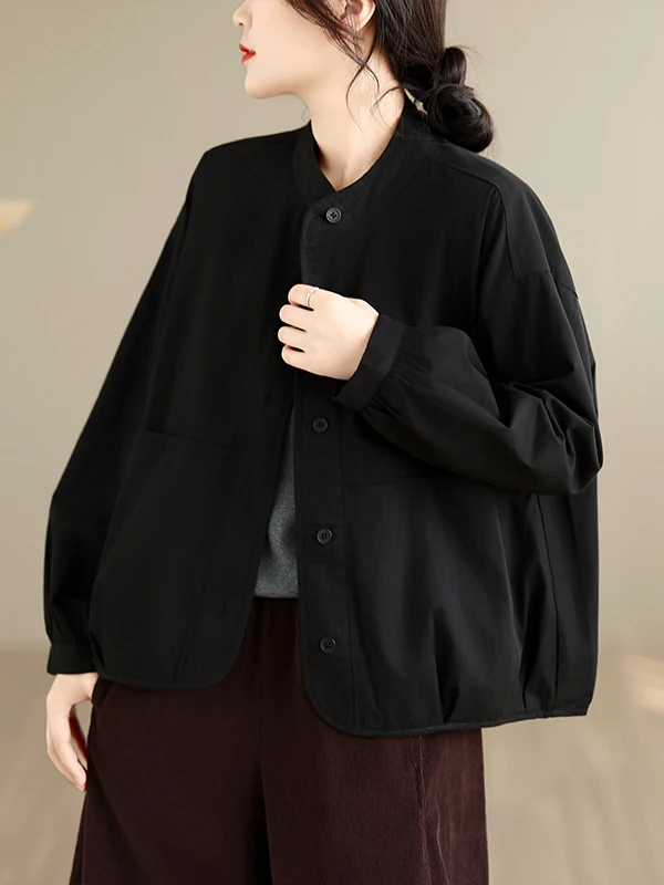 Authentic 2026 New Women's Workwear Jacket Outerwear Fashionable Versatile Commute Top Ladies Cotton Long Sleeve Buttoned Coat