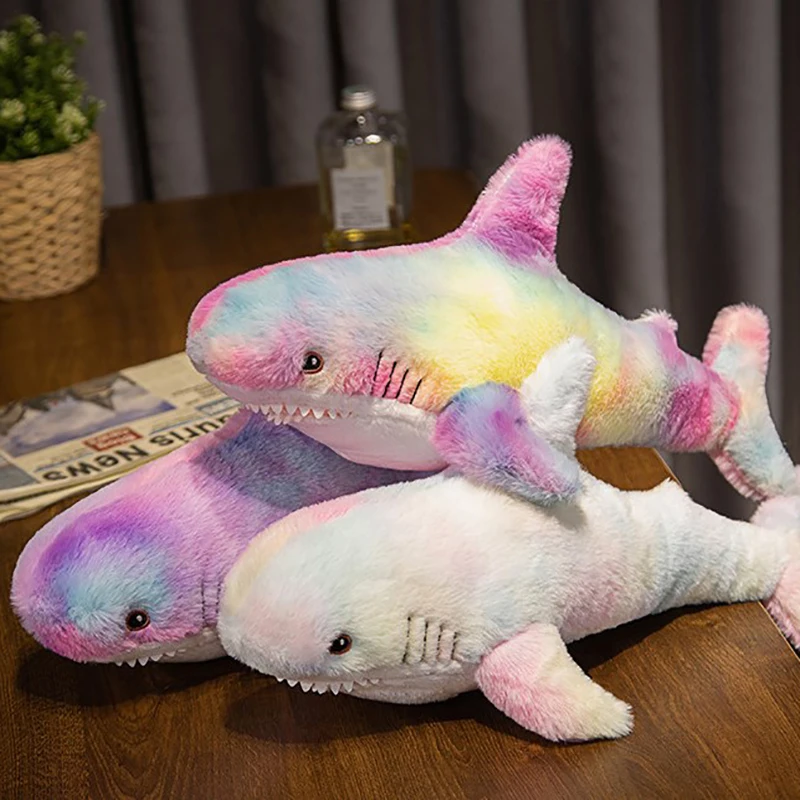 Jouet en peluche requin, oreiller de lecture, animal en peluche doux, cadeaux d'anniversaire, coussin de beurre, 30cm