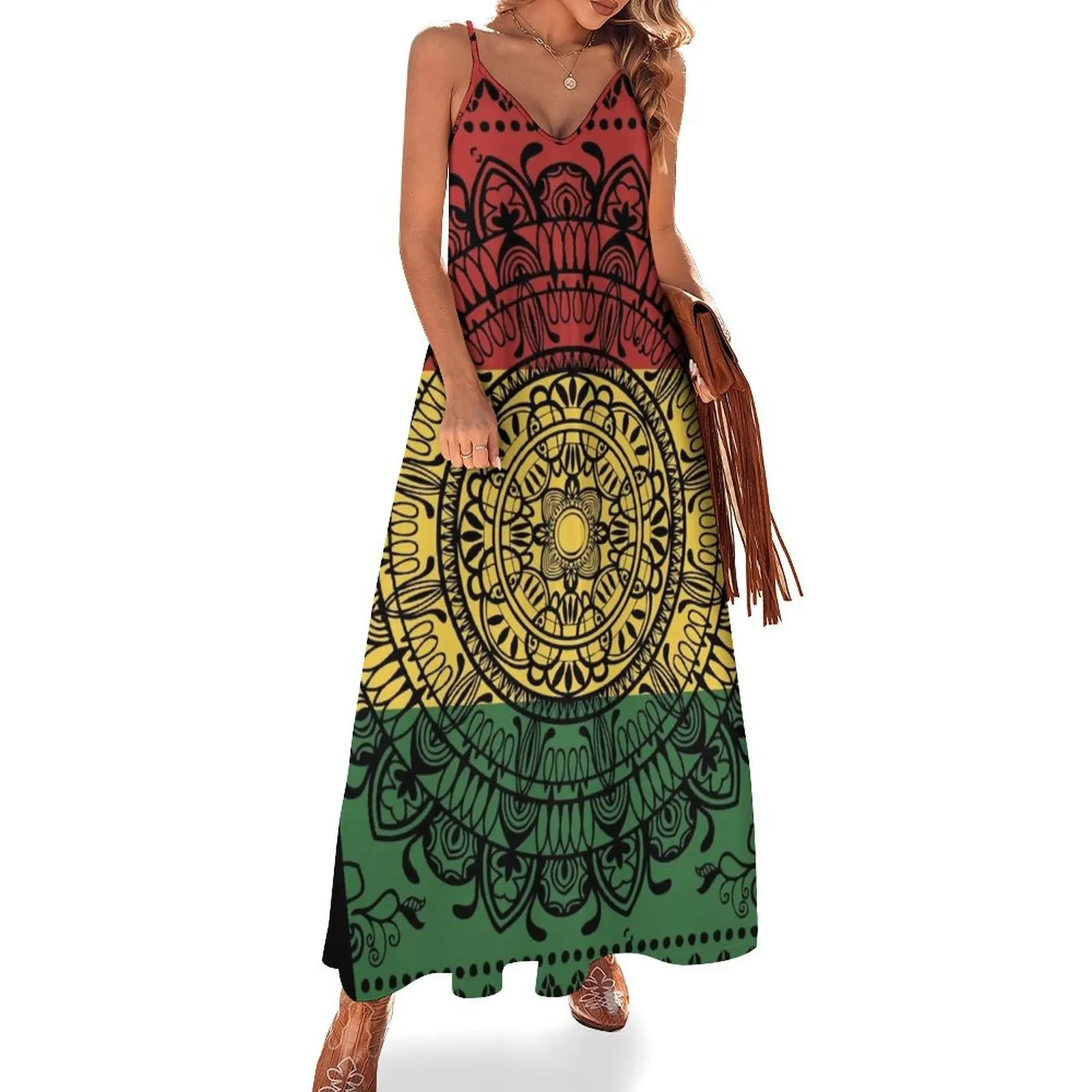 

Rasta Mandala Sleeveless Long Dress dress for women 2025 summer dress for women 2025