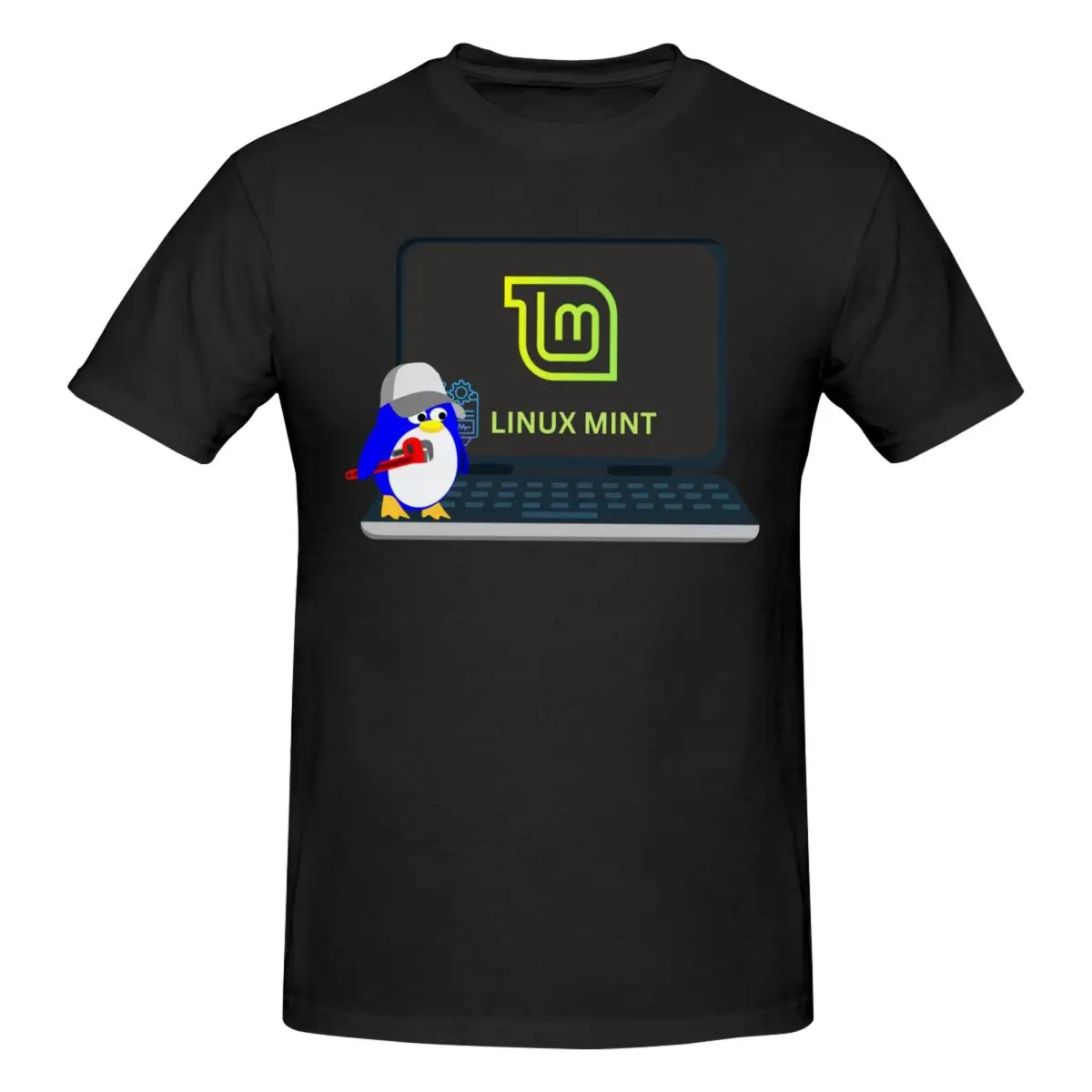 Linux TUX Mint Vintage T Shirts Graphic Y2K Anime Short Sleeve Men Women T-Shirt Clothing