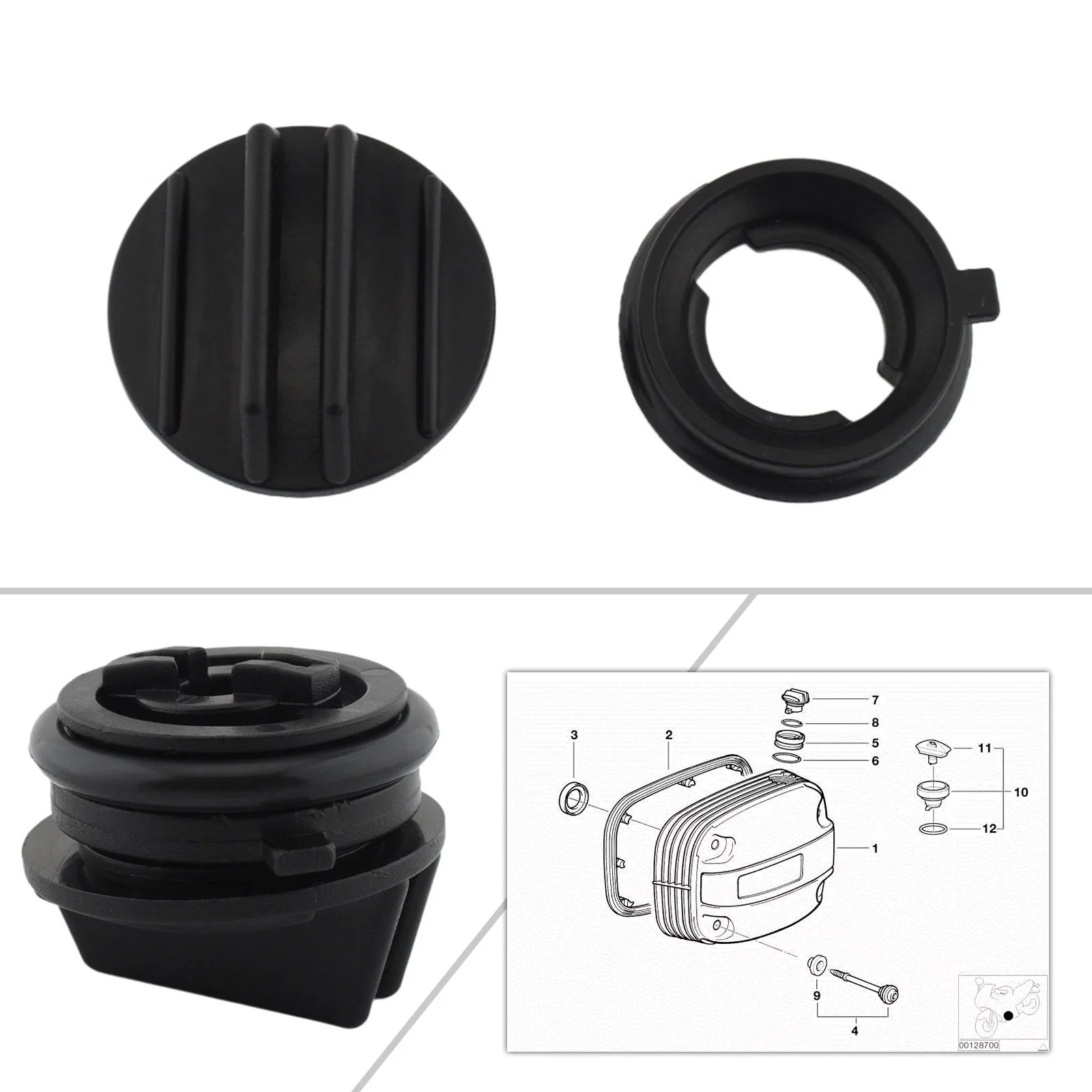 

Oil Tank Cap and O-Ring for BMW R1150RT R1150GS R850R R1100GS R1150 A61 Black