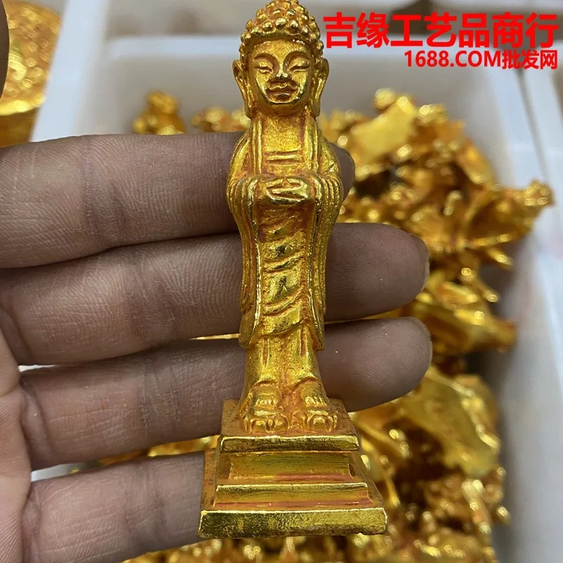 

Golden Buddha Antique Miscellaneous Old Pulp Small Decorations Free Old Tibetan Buddhism Home Buddhist Hall Small Ornaments